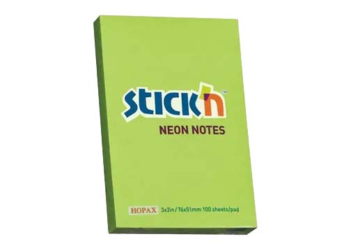 BLOCK ADHES 3X2" LIMA NEON 100 HOJAS